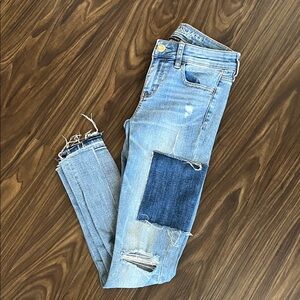 American Eagle skinny Jeans with Patchwork